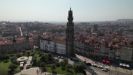 aerial historic city buildings of porto, portugal
