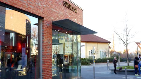 swarovski jewelry store in a city