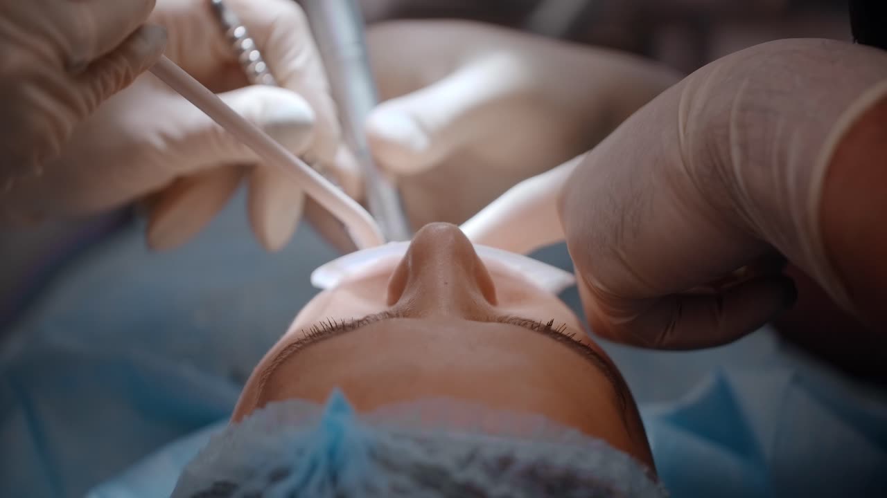 procedimiento dental en curso