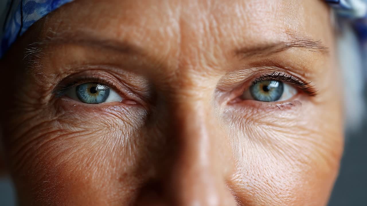 Intimate Close-Up of an Older Woman's Eyes Displaying Wisdom, Grace, and Experience, Highlighting the Beauty of Aging and Resilience Through a Personal Lens