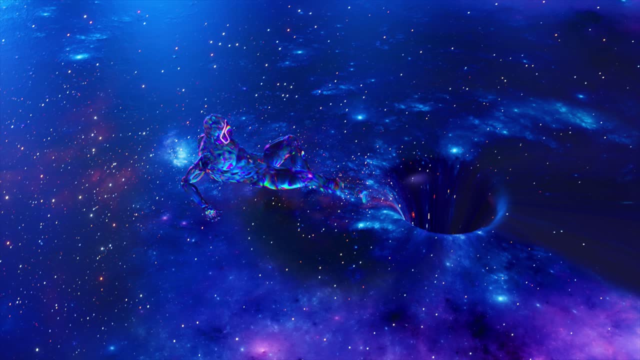 Human Figure in a Black Hole