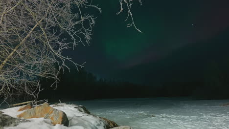 a breathtaking aurora borealis over snowy helsinki in a tranquil winter timelapse