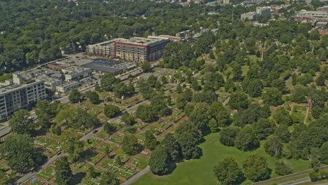 atlanta georgia aerial v701 pan right shot of oakland cemetery and skyline - dji inspire 2, x7, 6k - august 2020