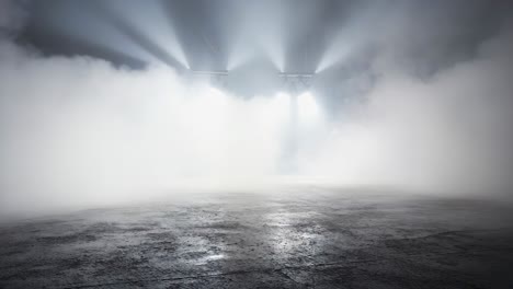 foggy stage with bright lights