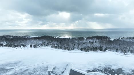 pulling backward while descending over the lake