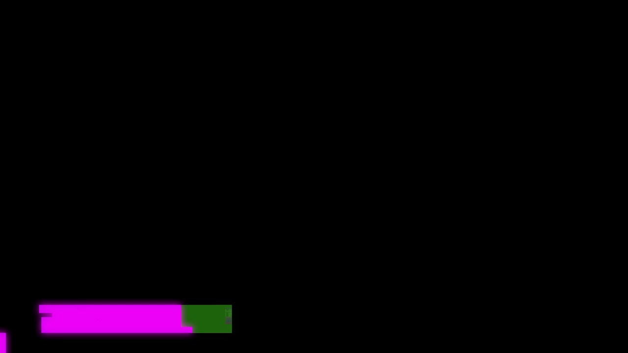 Transizione astratta con effetto glitch neon su sfondo nero