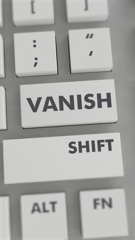 vanish button pressing on keyboard vertical video