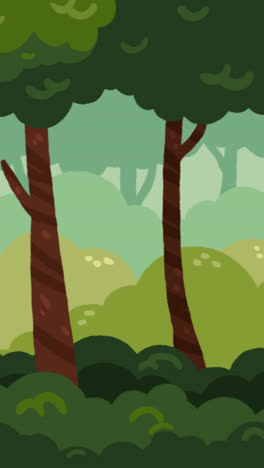 motion graphic of hand drawn flat design forest landscape