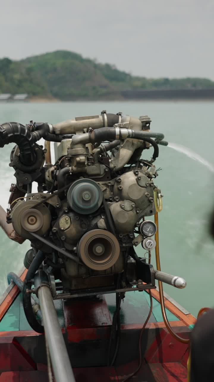 Boat engine on a lake