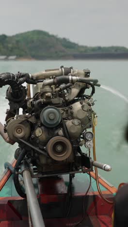 boat engine on a lake