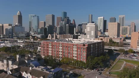 aerial view of downtown houston and surrounding area