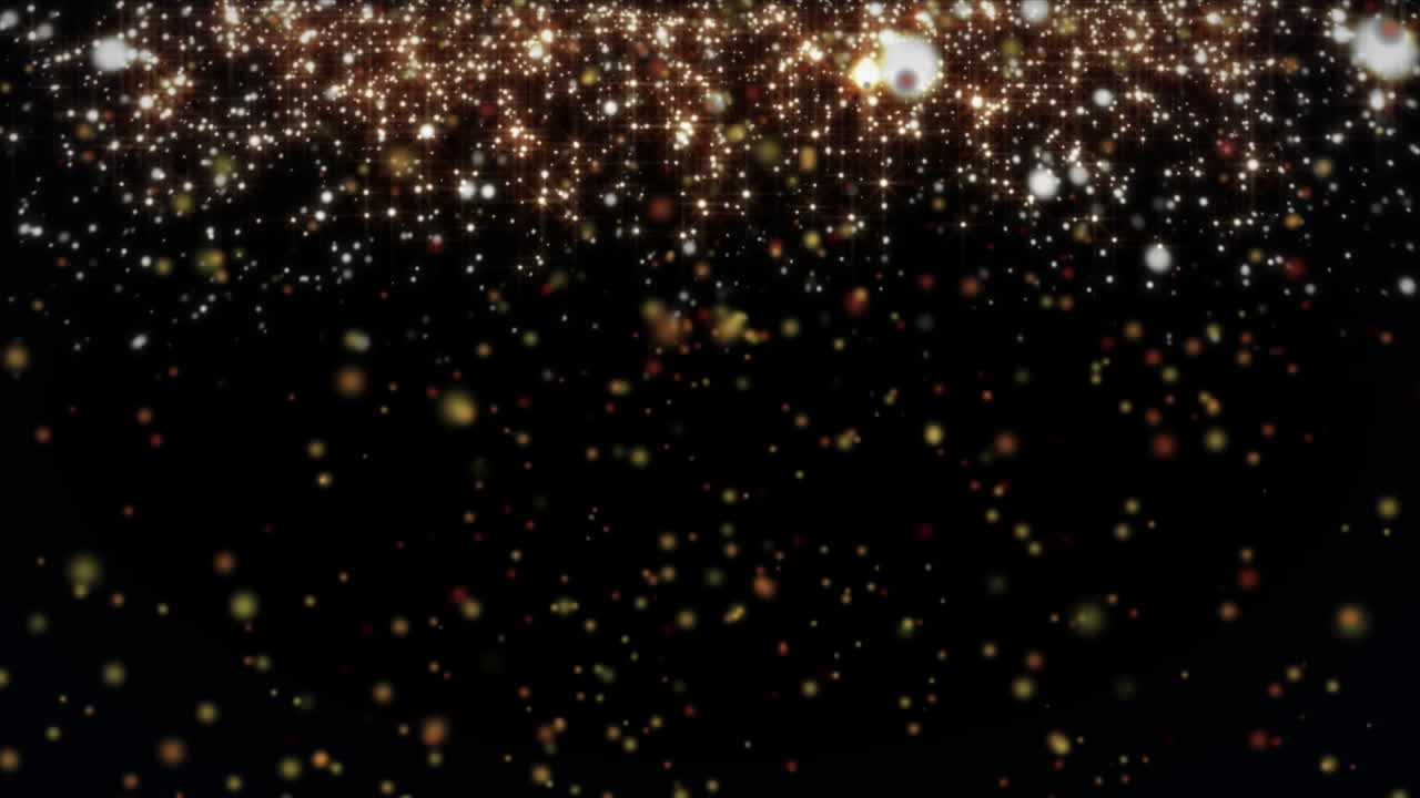 Animation of moving shapes and spots over black background