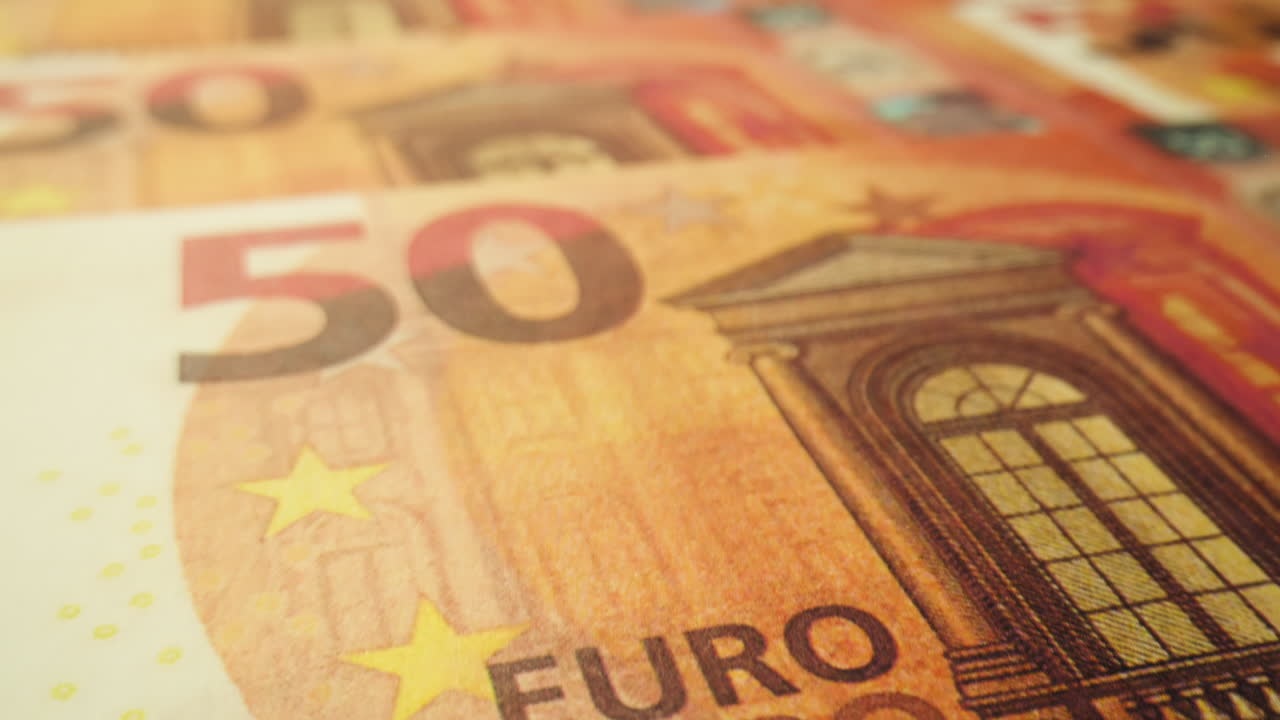 Stacks of cash dollars and euro, Banknotes counting, Specialised police officer Counting dollar euro banknotes in crime lab with machine, cashed out money, bitcoin changing, buying home flat in bank.