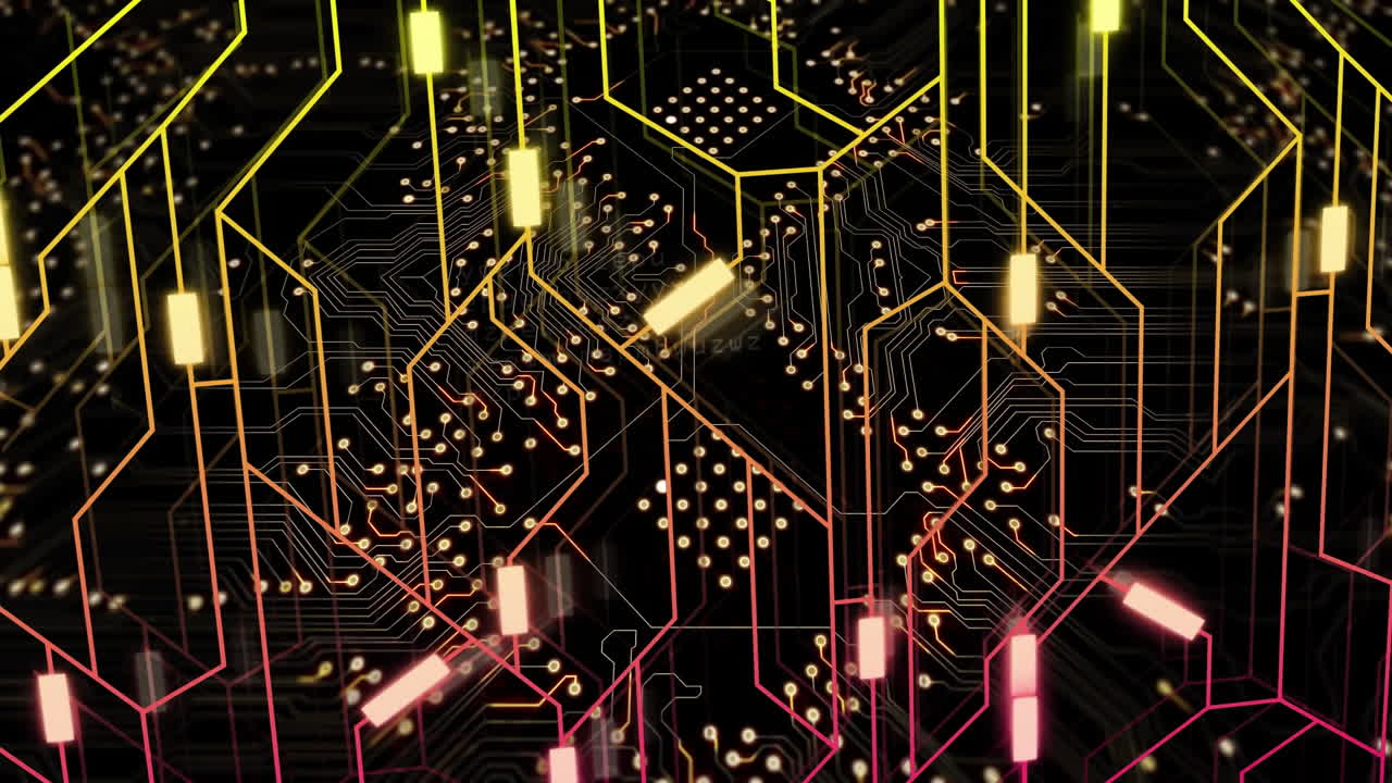 animación de la red de conexiones sobre fondo negro