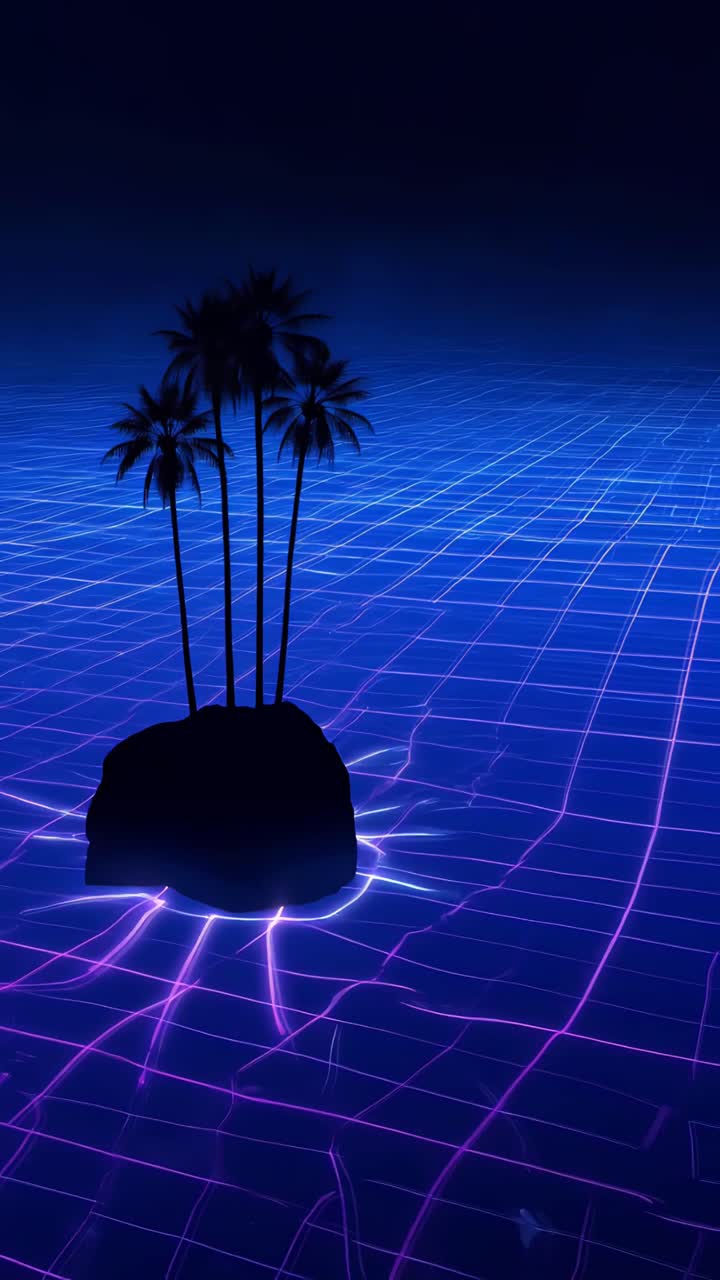 Retro-futuristico Sci-Fi Retrowave Griglia Neon 4K