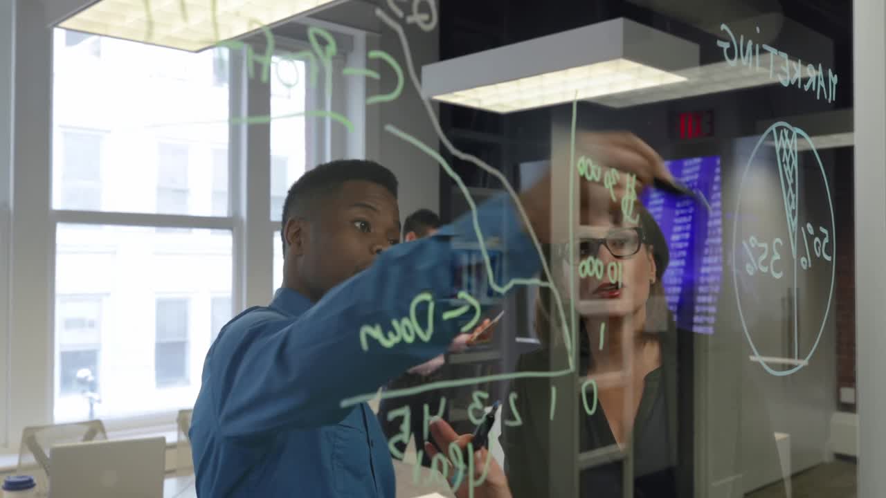 Business professionals working in a modern office