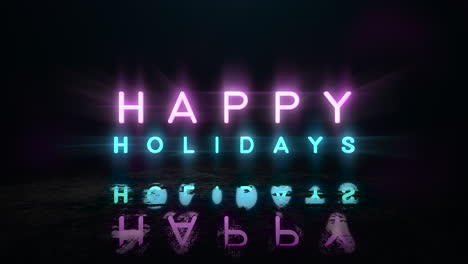 Happy-Holidays-with-neon-lights-on-street-in-cyberpunk-city