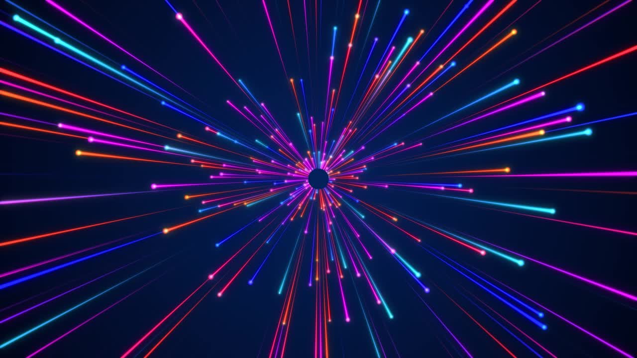futurista rápido movimiento de partículas de color rayo de luz