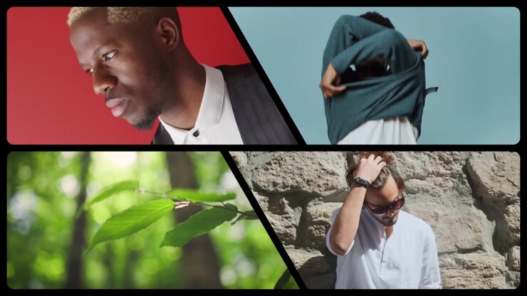 Collage of Diverse Men in Various Fashion and Lifestyle Settings