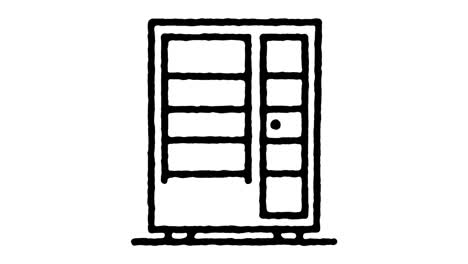 diseño de la oficina animación del icono de la línea de garabateo
