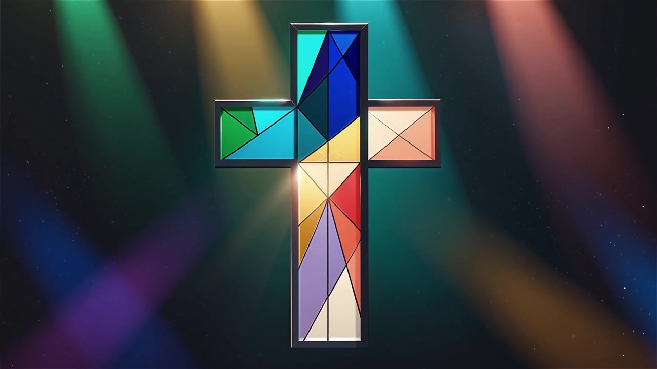 Cruz Cristiana con Luz Celestial, Fondo para Adoración.