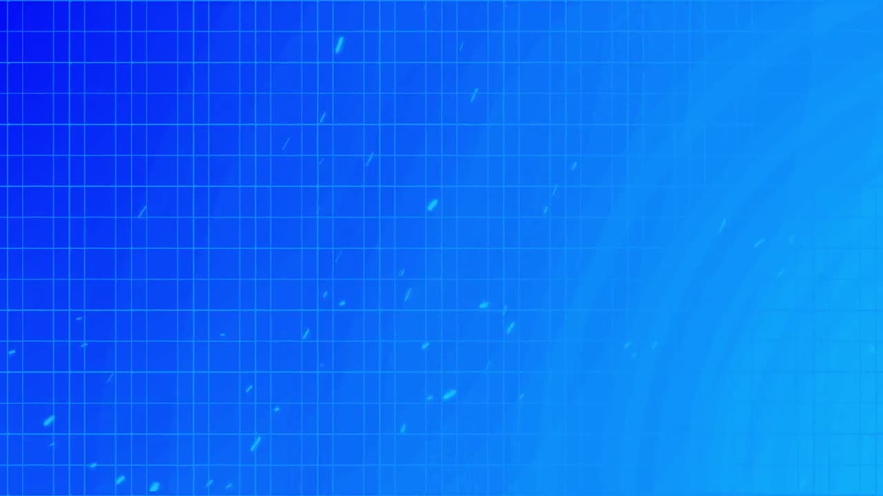 Glowing particles moving on blue background