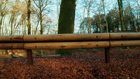 innovative mountain guard rail made of tree wood near the road