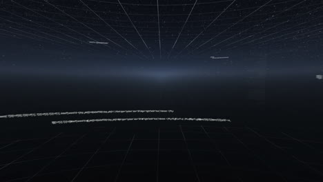 digitally generated video of data processing against night sky in background