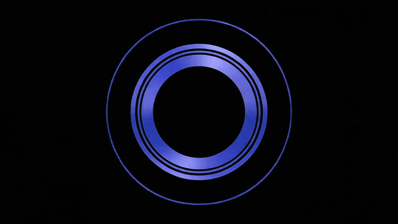 Abstract Animation of Concentric Blue Rings Expanding and Contracting
