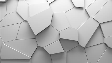 abstract animation of voronoi blocks moving and extruding. minimal light clean corporate background. 3d geometric wall loop motion. polygonal elements cycling displacement video.