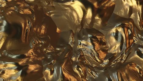 abstract gold liquid with animated reflections. golden wave and ripple motion background.