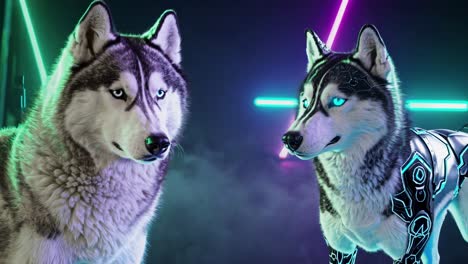 cyberpunk huskies