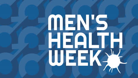 animation of mens health week text over multiple male symbol