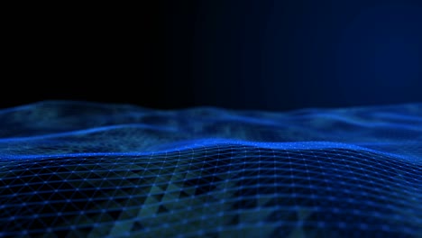 resolución 4k abstracto fondo de bucle sin costuras diseño futurista, datos de forma geométrica de adn línea y puntos conectados, fondo digital futurista para ciencia y tecnología empresarial, fondo azul movimiento de onda video de stock