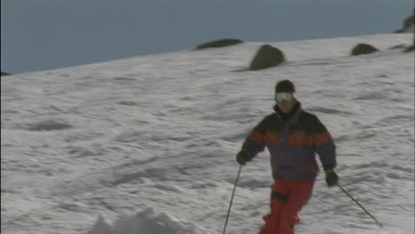 a skier does an aerial trick