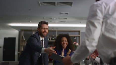 multiethnic business partners shaking hands