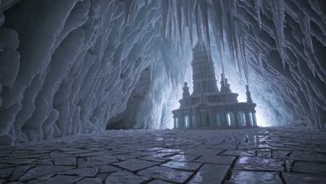 la cueva del castillo de hielo congelado