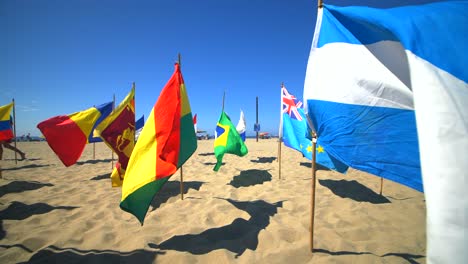 marchant à travers les drapeaux nationaux 1