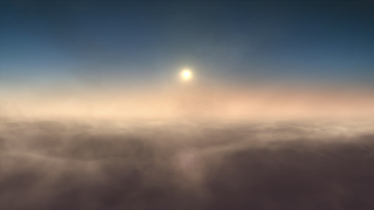 Fly Above Clouds at Sunset – Seamless Loop
