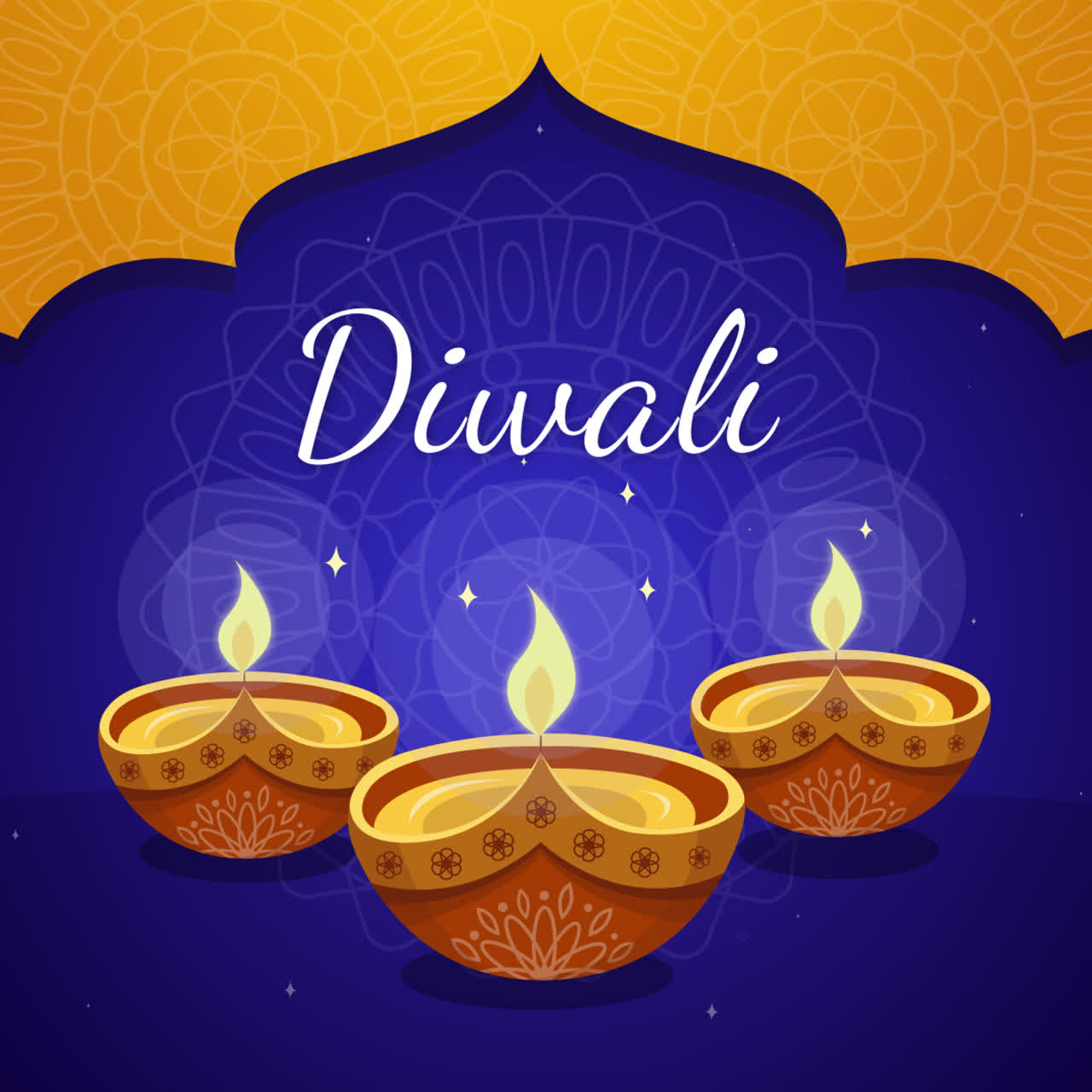 Celebrazione del Diwali con lampade