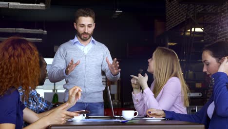 business meeting in a coffee shop