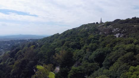 Aerial-Side-Panning-Shot-over-Killiney-Hill-in-Ireland