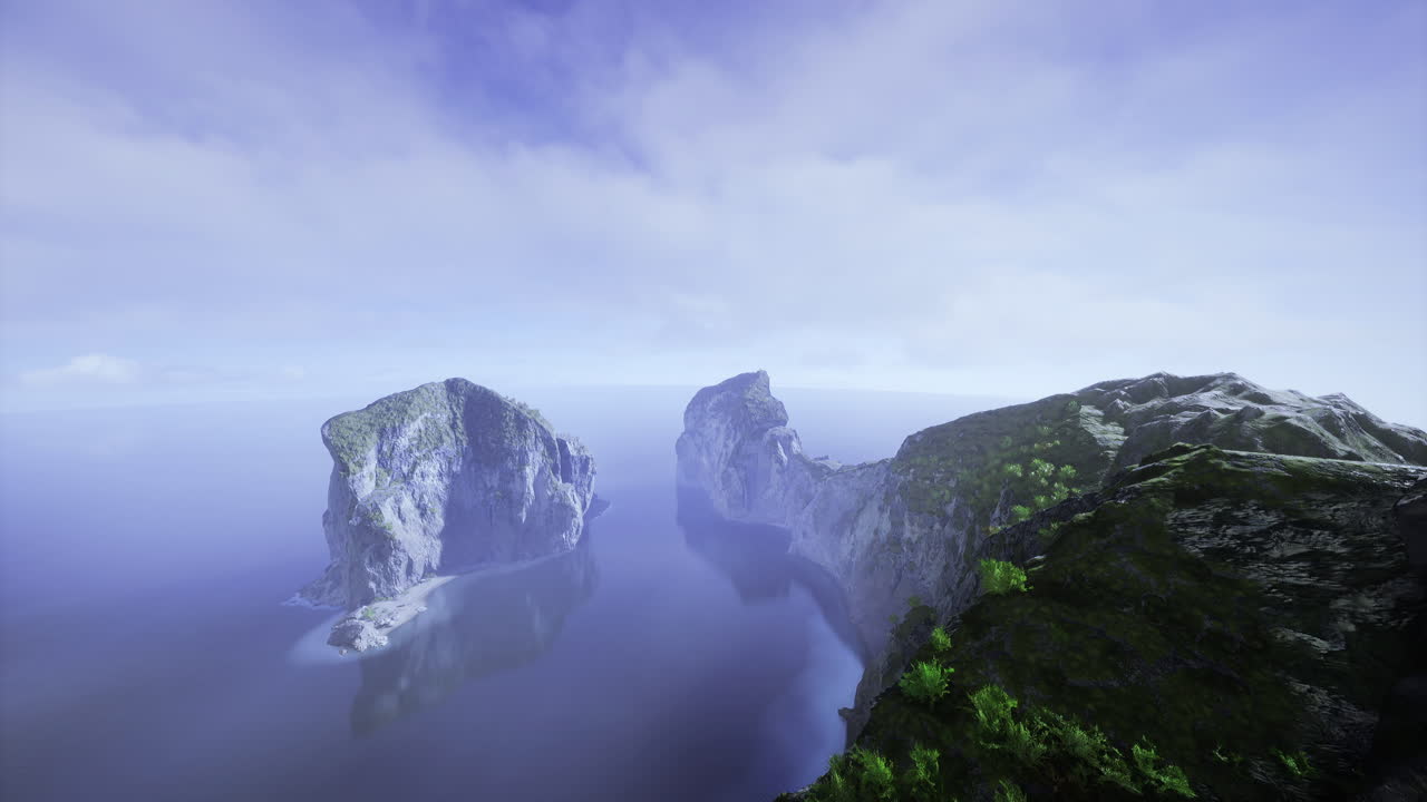 Spectacular coastal view featuring rocky formations and calm waters