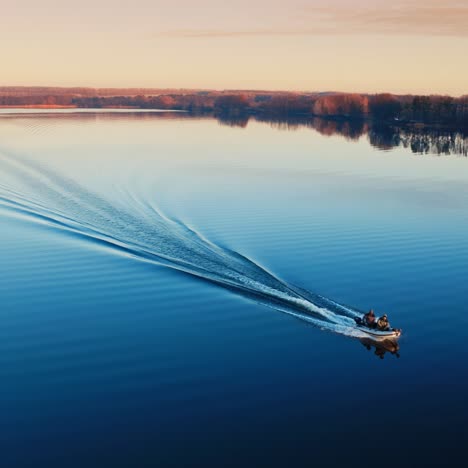 boat sails on the river