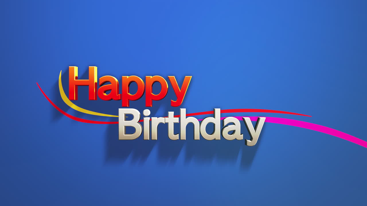 feliz cumpleaños en textura degradada azul con líneas de ondas