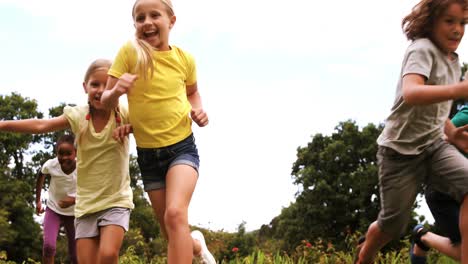 kids having race in park