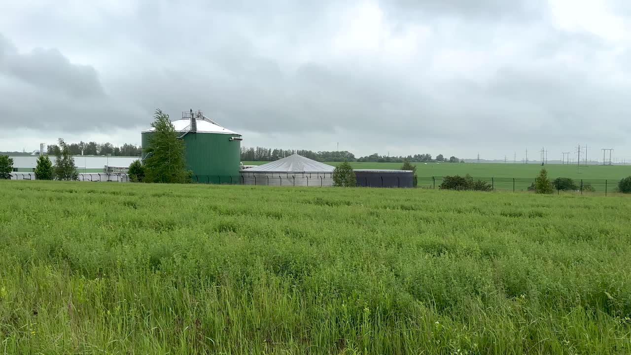Dairy production plant in the suburbs 2 (4K60, in motion)