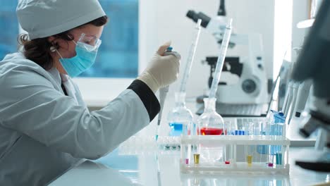 scientist performing lab procedures