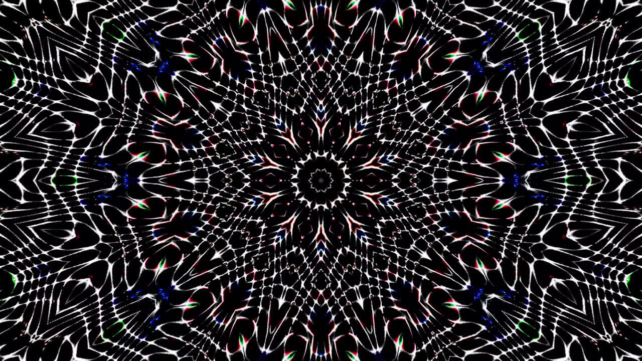 Beautiful abstract kaleidoscope that shines, a radiant light that regulates the subtle movements