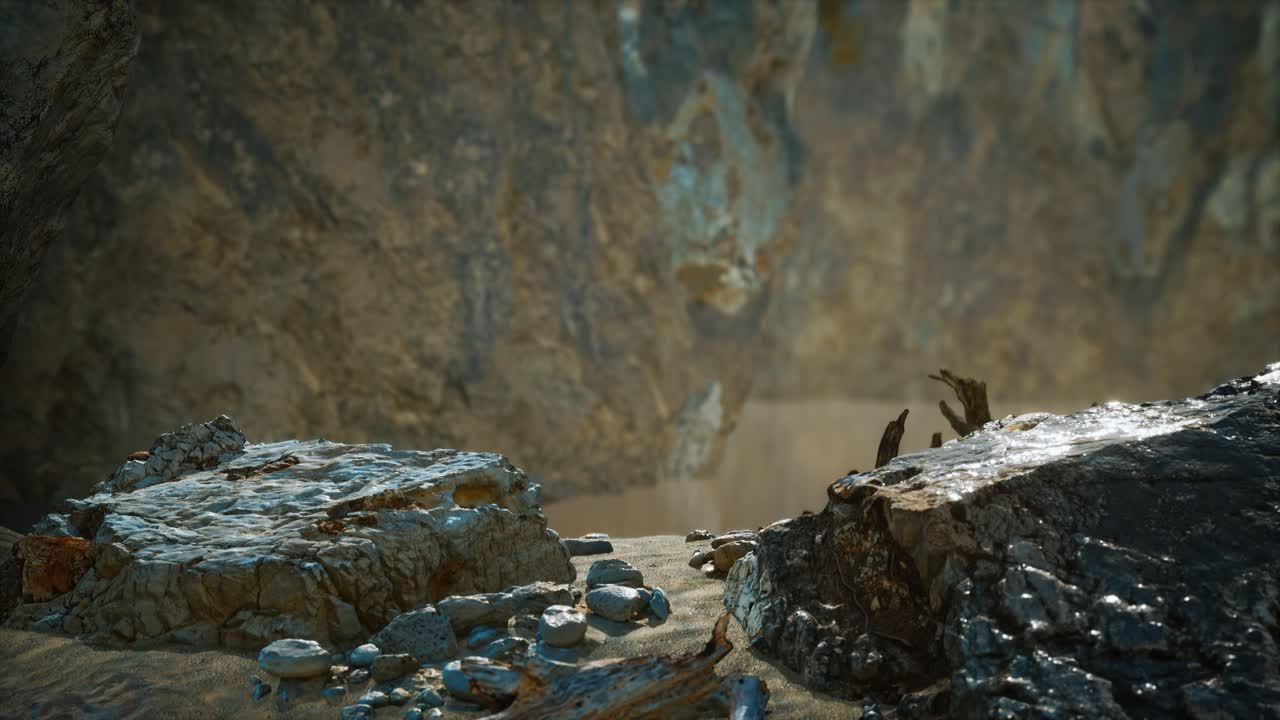 paisaje marino con acantilados rocosos blancos en la bahía del mar